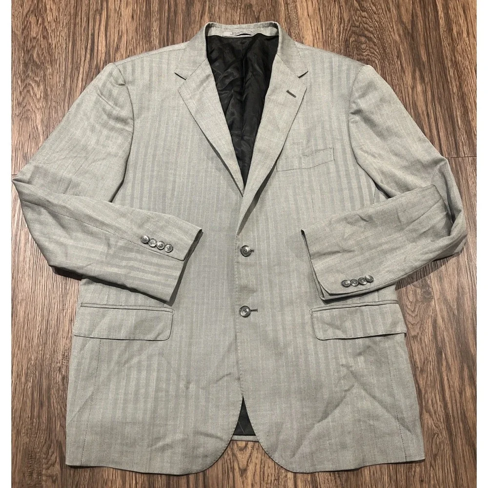 John W Nordstrom Loro Piana Jacket Men Houndstooth Blazer Size 48L Made In Italy